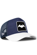 Gorra Blanco-Marino Cordura Trucker con Parche Murcielago Sombra