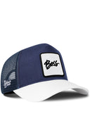 Gorra Blanco-Marino Cordura Trucker con Parche Boss