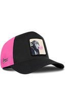Black and Pink Cordura Trucker Cap