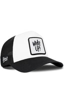 Black and White Cordura Trucker Cap