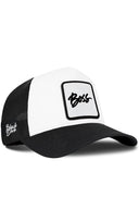 Black and White Cordura Trucker Cap