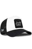 Black and White Cordura Trucker Cap