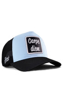 Sky Blue-Black Trucker Cap