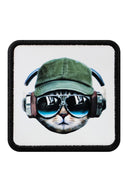 Gorra de Béisbol Premium Gris con Parche Gato Auriculares Dj