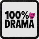 Parche 100 Por Ciento Drama para Gorras BlackBork - Vista frontal con parche | BlackBörk España