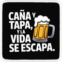 Parche Cana y Tapa y la Vida se Escapa para Gorras BlackBork - Vista frontal con parche | BlackBörk España