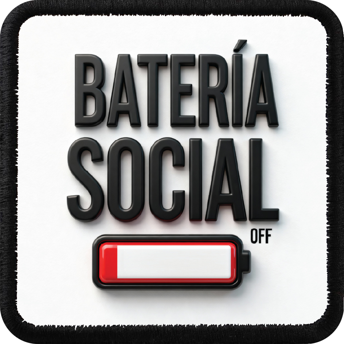 Parche Bateria Social Off para Gorras BlackBork - Vista frontal con parche | BlackBörk España