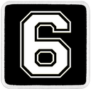 Parche 6 Numero para Gorras BlackBork