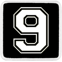 Parche 9 Numero para Gorras BlackBork