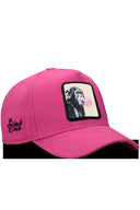 Gorra Rosa Béisbol con Parche Mono Globo