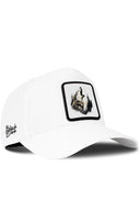 Gorra Blanca Béisbol con Parche Lobo Aullador Forestal