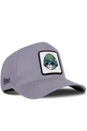 Gorra Gris Béisbol con Parche Gato Auriculares Dj