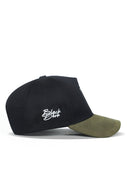 Vista lateral Gorra Caqui-Negro Béisbol Premium