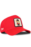 Gorra Roja Béisbol con Parche Oso Smile