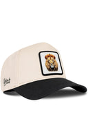 Gorra Negro-Beige Béisbol con Parche Leon Retrato
