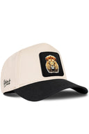 Gorra Negro-Beige Béisbol con Parche Leon Retrato (2)