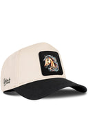 Gorra Negro-Beige Béisbol con Parche Caballo Mistico