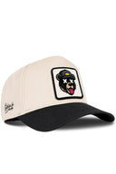 Gorra Negro-Beige Béisbol con Parche Oso Urbano