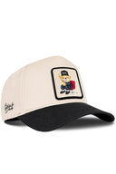 Gorra Negro-Beige Béisbol con Parche Oso Boss