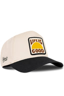 Gorra Negro-Beige Béisbol con Parche Life Is Good