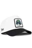 Gorra Negro-Blanco Béisbol con Parche Gato Auriculares Dj