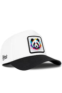 Gorra Negro-Blanco Béisbol con Parche Panda Colorido