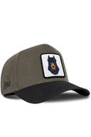 Gorra Negro-Caqui Béisbol con Parche Perro Doberman