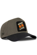 Gorra Negro-Caqui Béisbol con Parche Good Luck