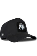 Gorra Negro Béisbol con Parche Caballo Ilustrado