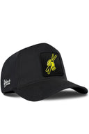 Gorra Negro Béisbol con Parche Baquetas