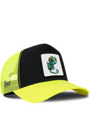 Gorra Neón-Negro Trucker Clásico con Parche Iguana Niños