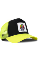 Gorra Neón-Negro Trucker Clásico con Parche Pez Saltando