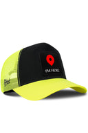 Gorra Neón-Negro Trucker Clásico con Parche I'm Here