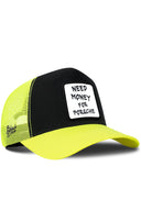 Gorra Neón-Negro Trucker Clásico con Parche Need Money For Porsche