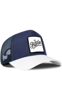 Gorra Blanco-Marino Cordura Trucker con Parche El Patrón