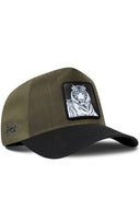 Gorra Negro-Caqui Cordura Trucker con Parche Tigre Bengala