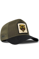 Gorra Negro-Caqui Cordura Trucker con Parche Oso Feroz