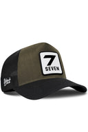Gorra Negro-Caqui Cordura Trucker con Parche Pelicula 7 Seven