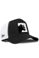 Gorra Negro-Blanco Cordura Trucker con Parche Pantera