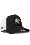 Gorra Negro-Blanco Cordura Trucker con Parche Aguila Feroz