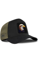 Gorra Negro-Caqui Cordura Trucker con Parche Aguila Feroz