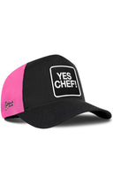 Gorra Negro-Rosa Cordura Trucker con Parche Yes Chef