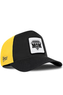 Gorra Negro-Amarillo Cordura Trucker con Parche Super Mom