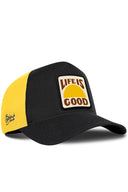 Gorra Negro-Amarillo Cordura Trucker con Parche Life Is Good