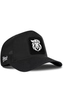 Gorra Negro Cordura Trucker con Parche Leon Tribal