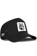 Gorra Negro Cordura Trucker con Parche Lobo Sabio
