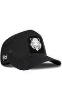 Gorra Negro Cordura Trucker con Parche Tigre