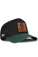 Gorra Verde Petróleo-Negro Cordura Trucker con Parche Garfield el Gato