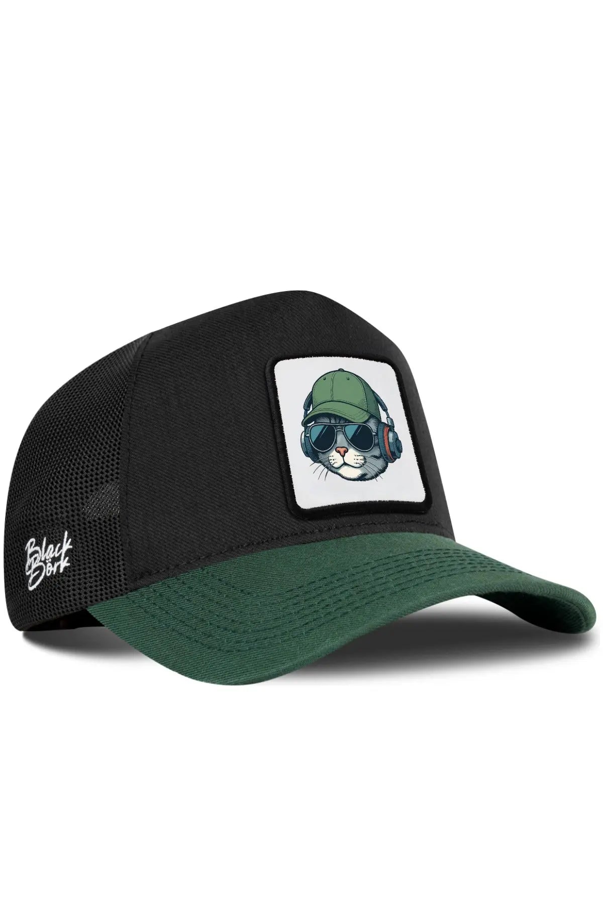 Gorra Verde Petróleo-Negro Cordura Trucker BlackBörk