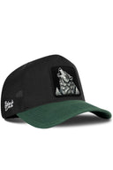 Gorra Verde Petróleo-Negro Cordura Trucker con Parche Lobo
